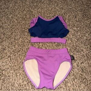 Tiger Friday Child small Cutout Crop Top Athletic Gym Dance 2 piece CXS bottom